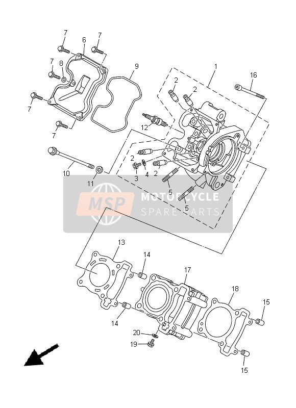 Yamaha T135FI CRYPTON X 2014 Cabeza de cilindro para un 2014 Yamaha T135FI CRYPTON X